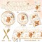 142 Pcs Bear Baby Shower Party Supplies – Tableware Set for 20 Guests (Brown, Gold, Silver)